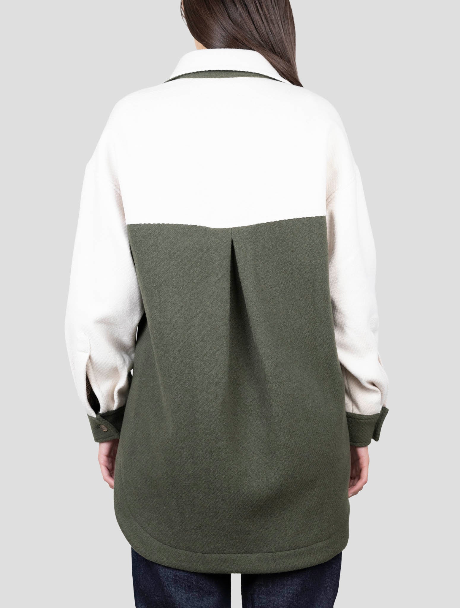 Kiton White Gray Wool Coat