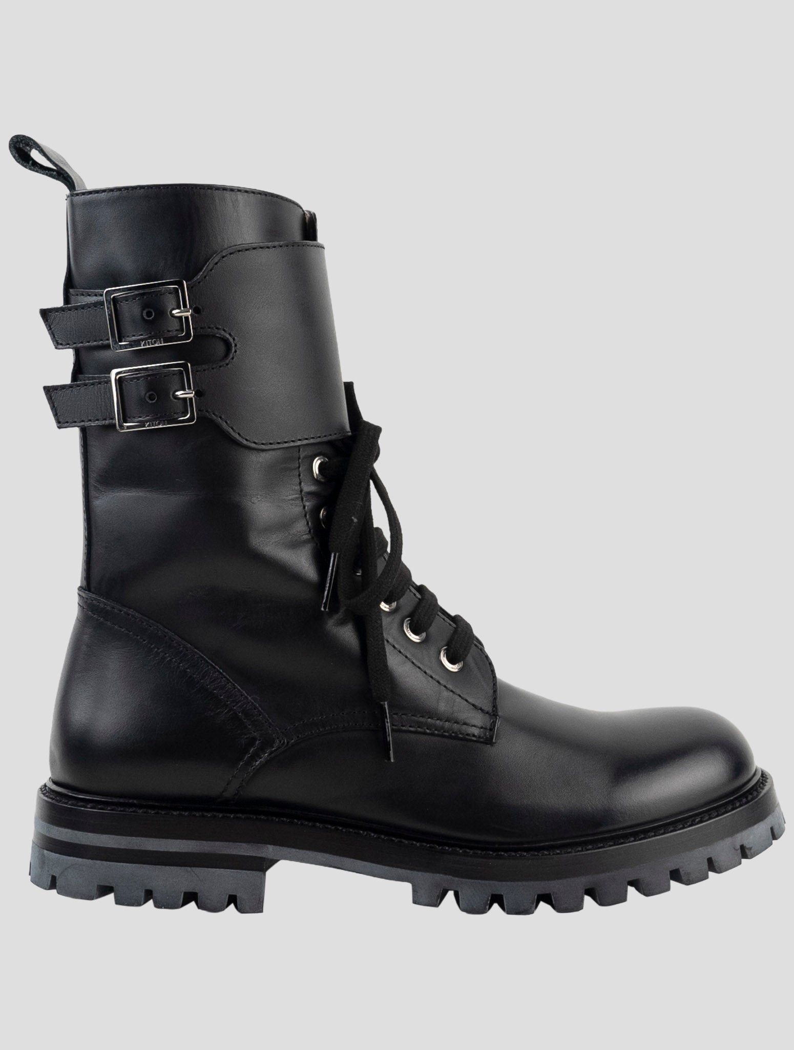 Kiton Black Leather Boots