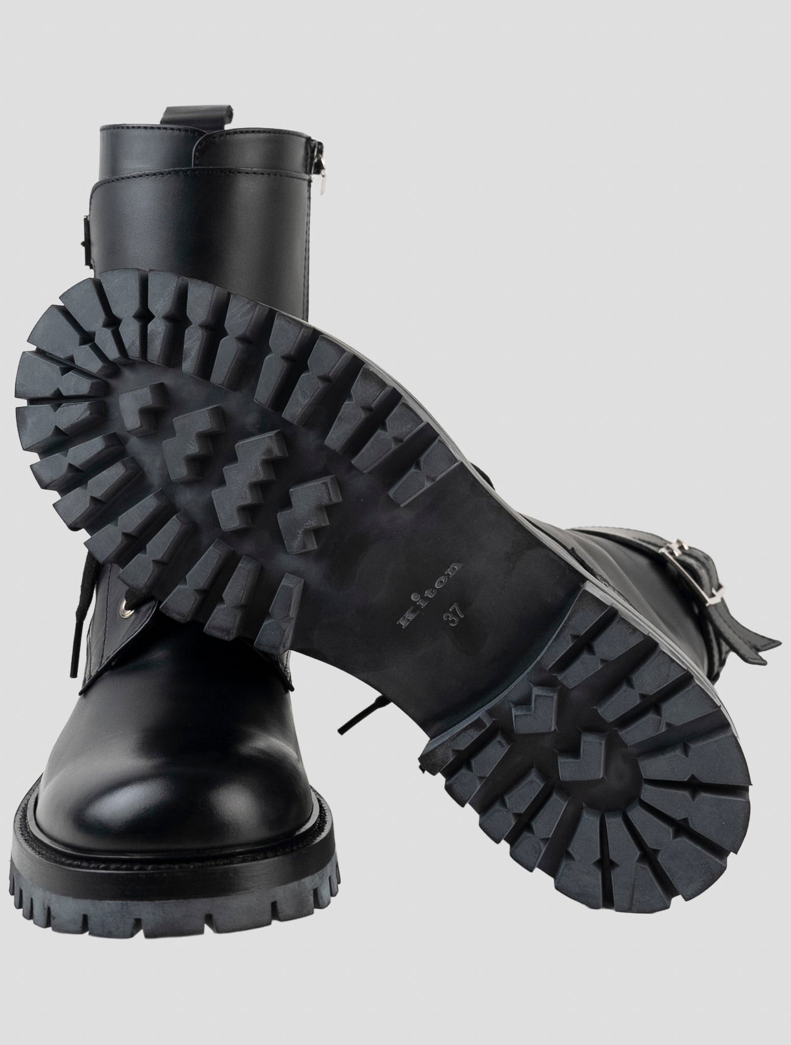 Kiton Black Leather Boots