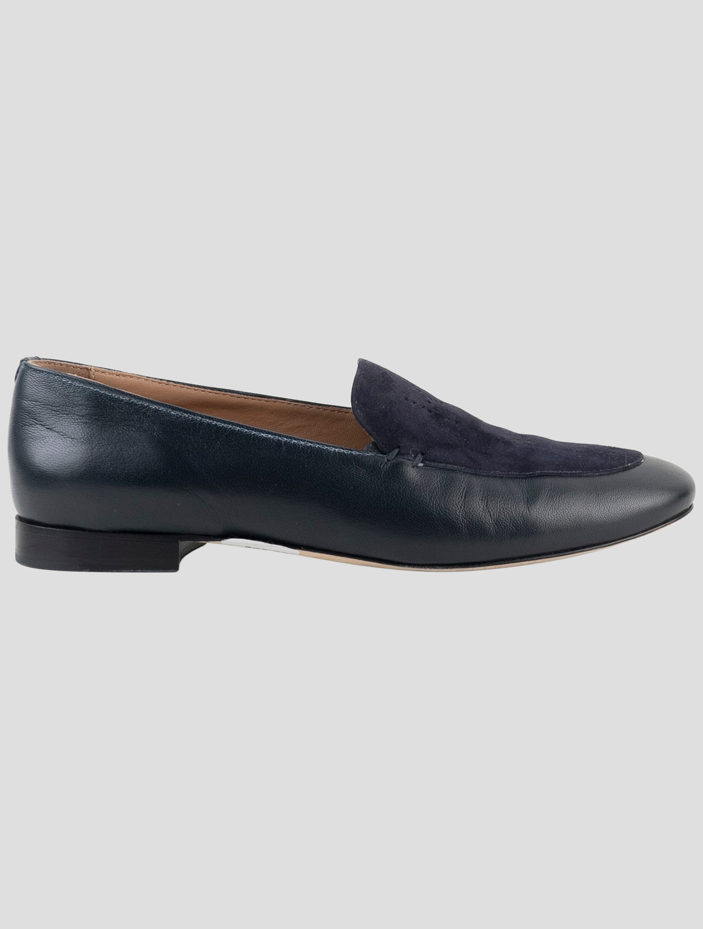 Kiton Blue Leather Suede Loafers