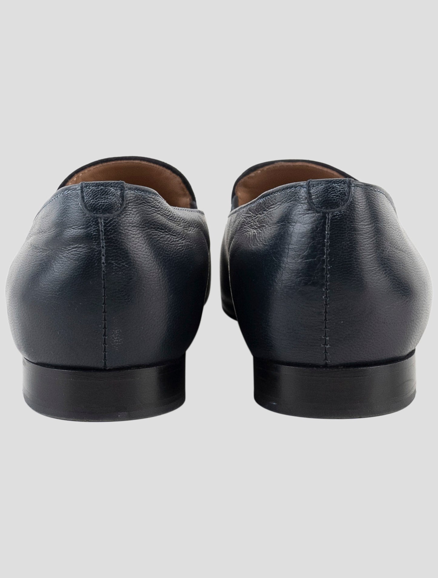 Kiton Blue Leather Suede Loafers