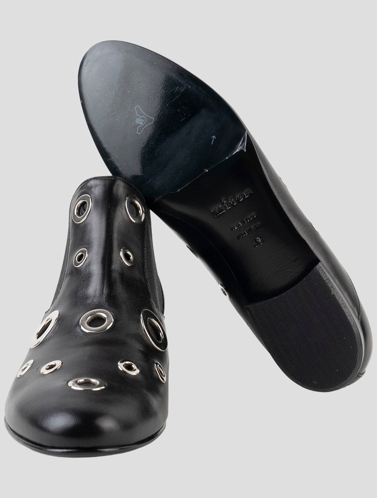 Kiton Black Leather Boots