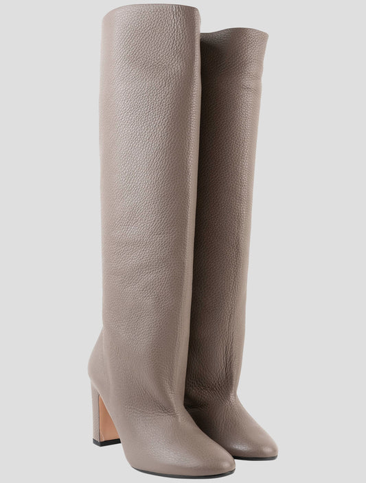 Kiton Taupe Leather Boots
