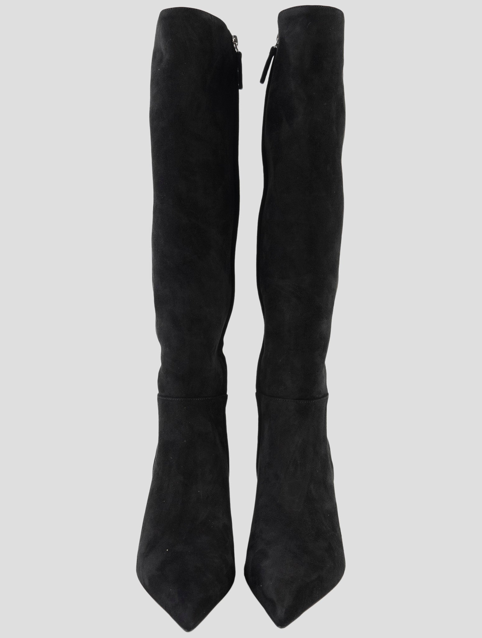 Kiton Black Leather Suede  Boots
