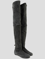 Kiton Gray Leather Suede  Boots