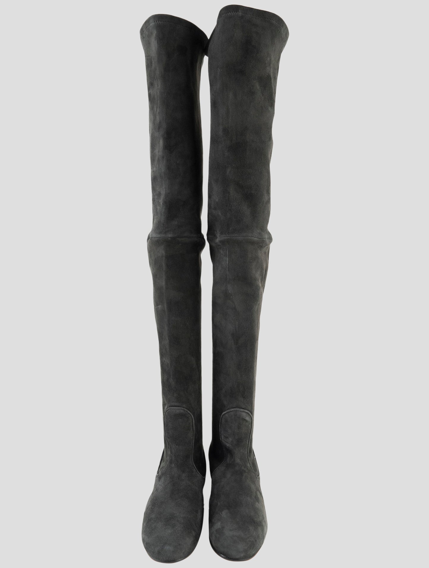 Kiton Gray Leather Suede  Boots