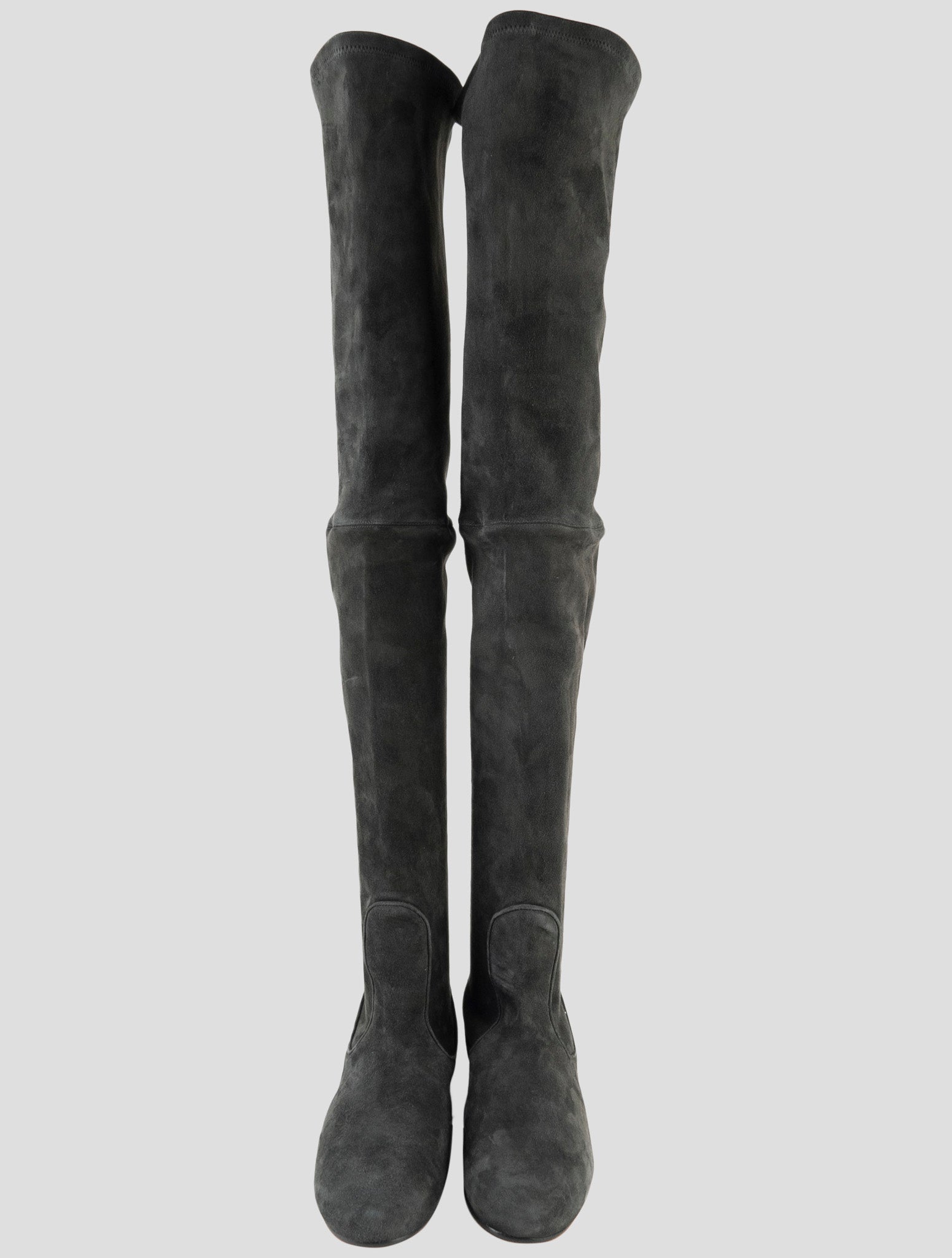 Kiton Gray Leather Suede  Boots