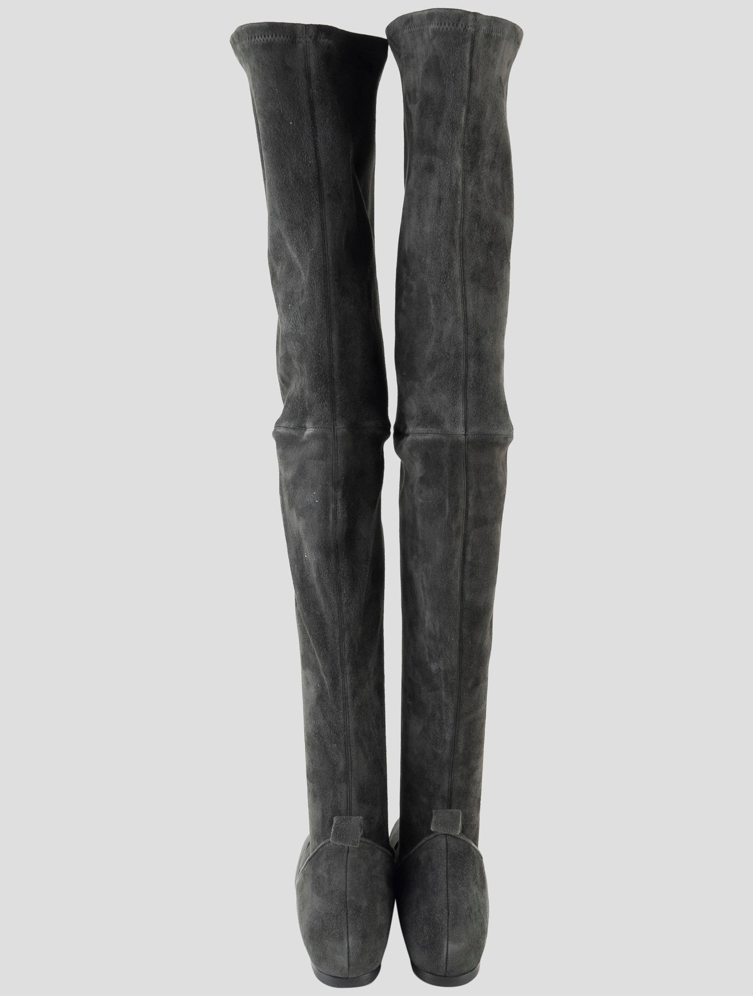 Kiton Gray Leather Suede  Boots