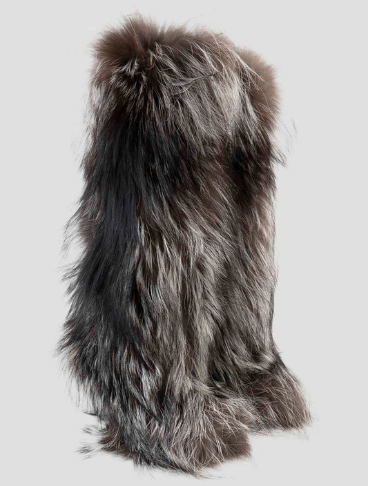Kiton Brown White Fox Boots