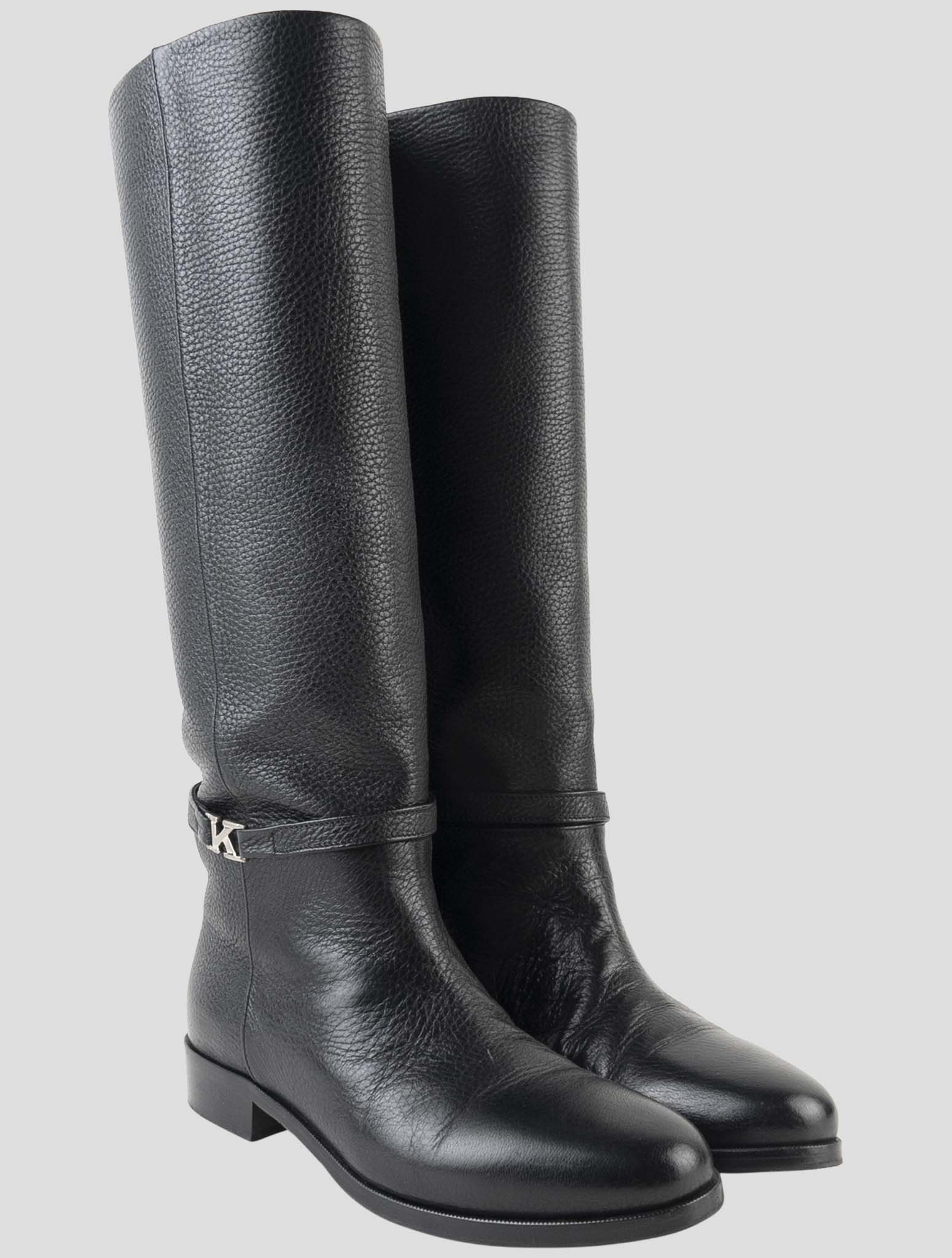 Kiton Black Leather Boots