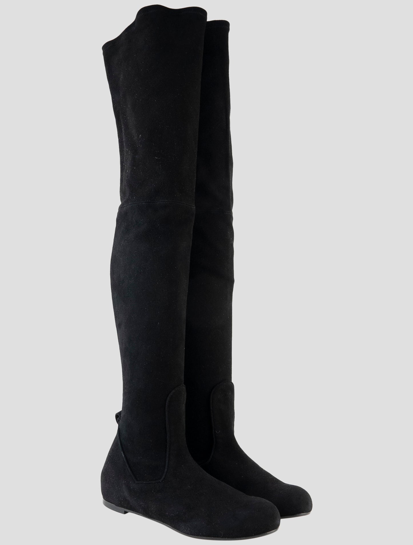 Kiton Black Leather Suede Boots