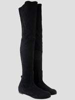 Kiton Black Leather Suede Boots
