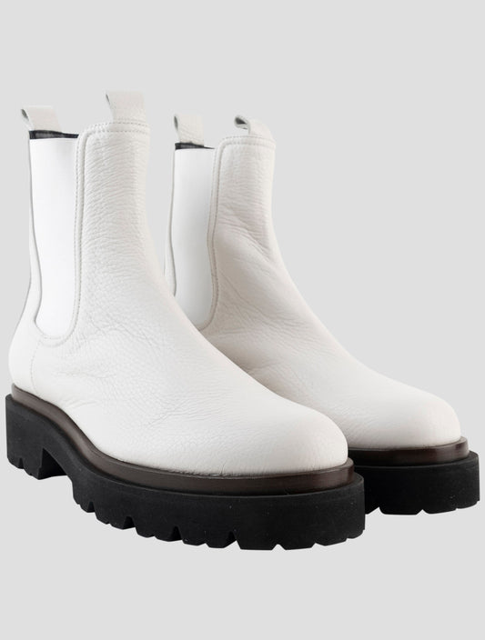 Kiton White Leather Boots
