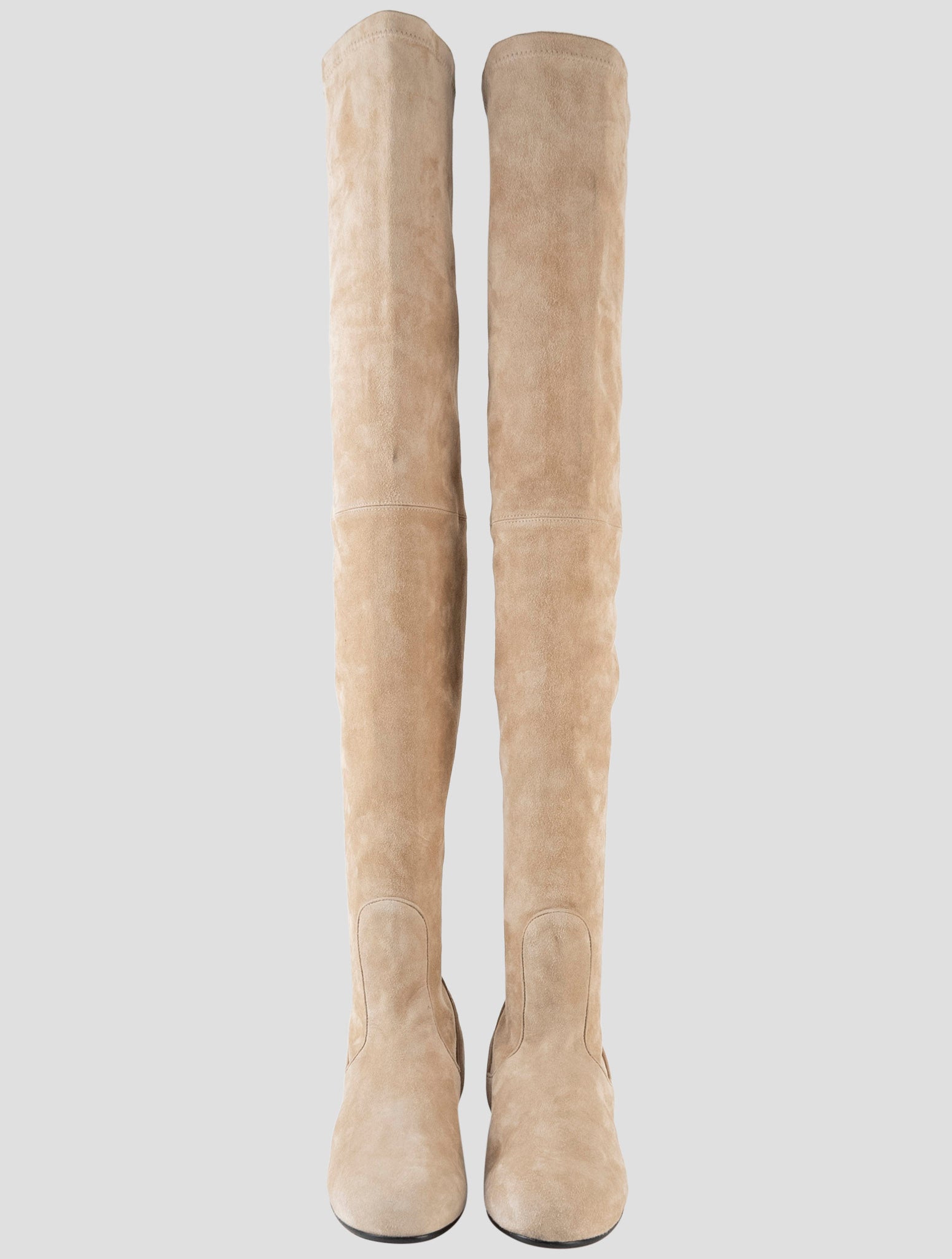 Kiton Beige Leather Suede Boots