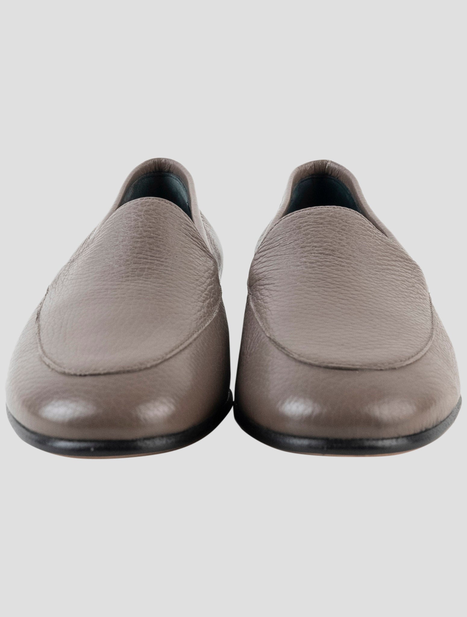 Kiton Taupe Leather Sneakers