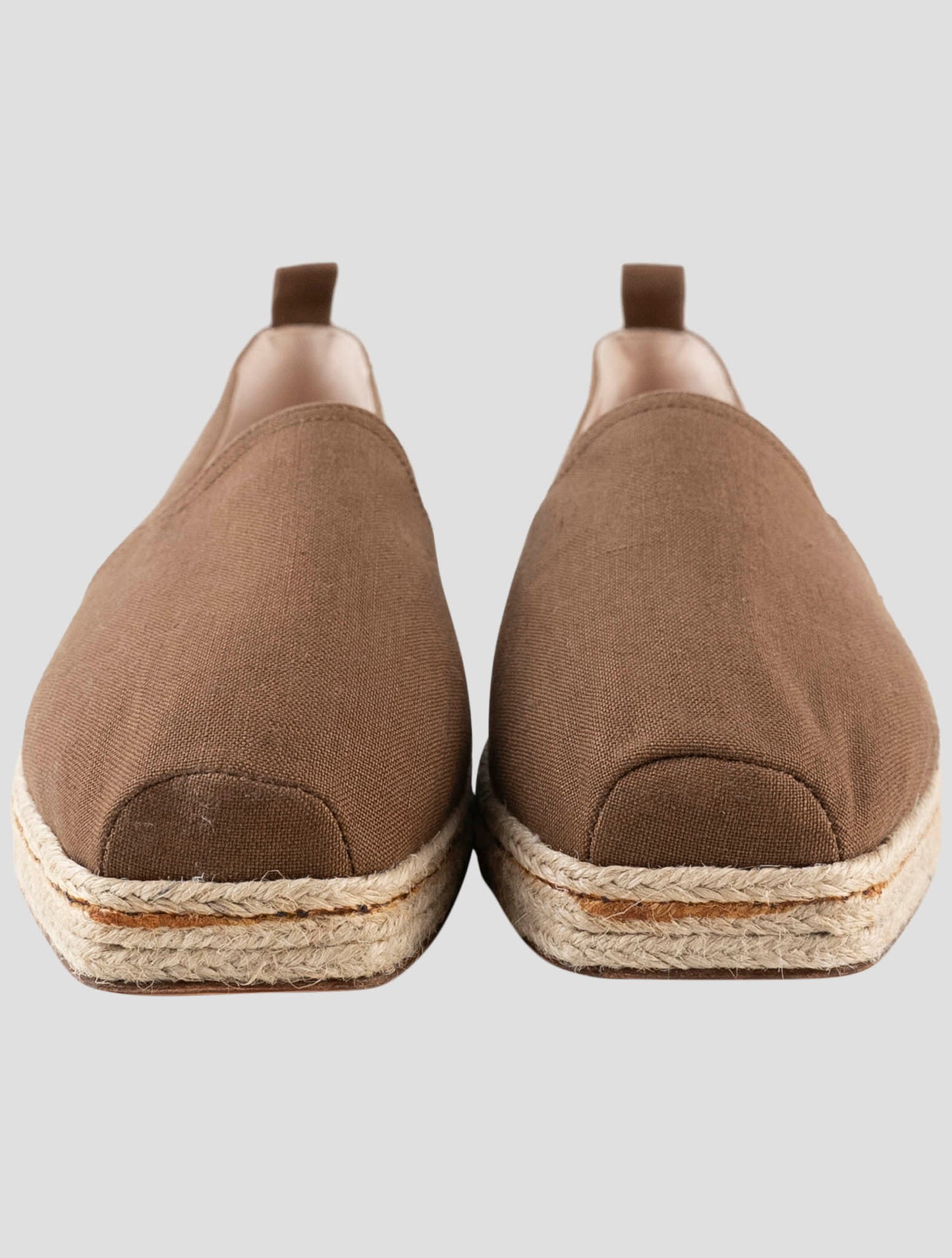 Kiton Brown Linen Espadrillas