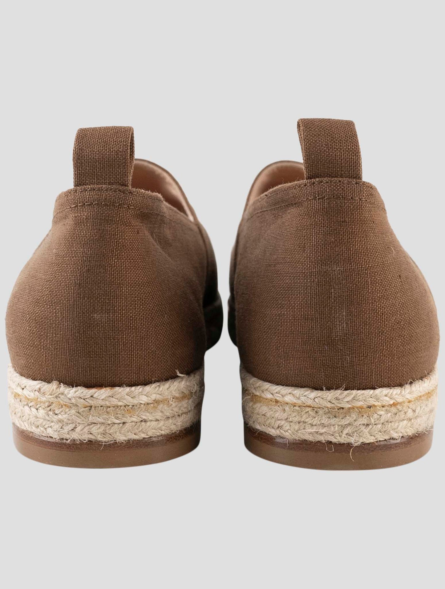 Kiton Brown Linen Espadrillas