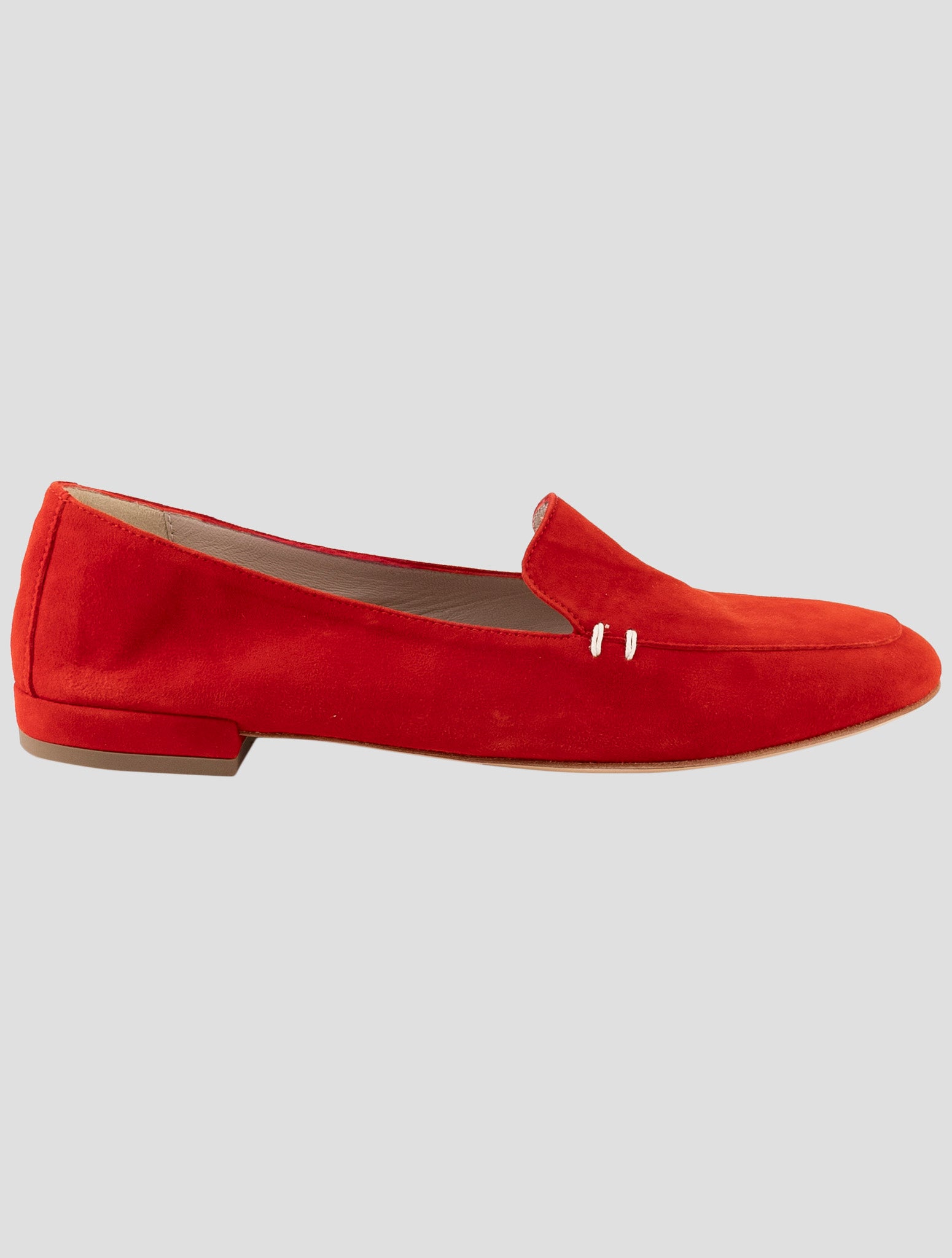 Kiton Red Leather Suede Loafers