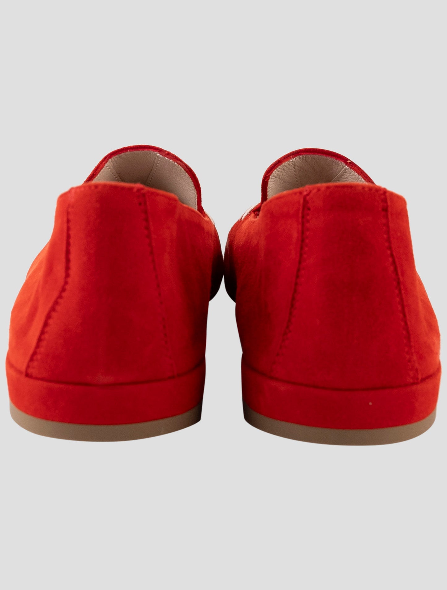 Kiton Red Leather Suede Loafers