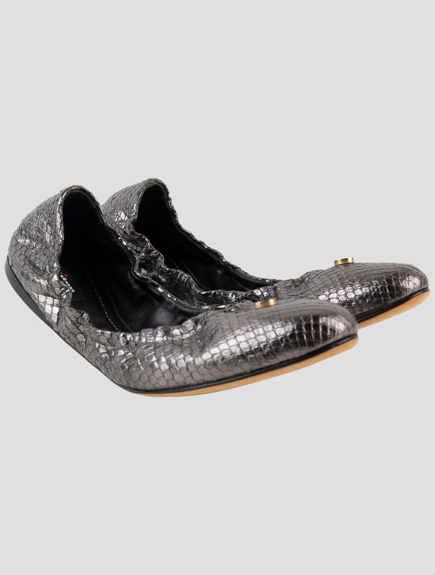 Kiton Silver Leather Snake Loafers