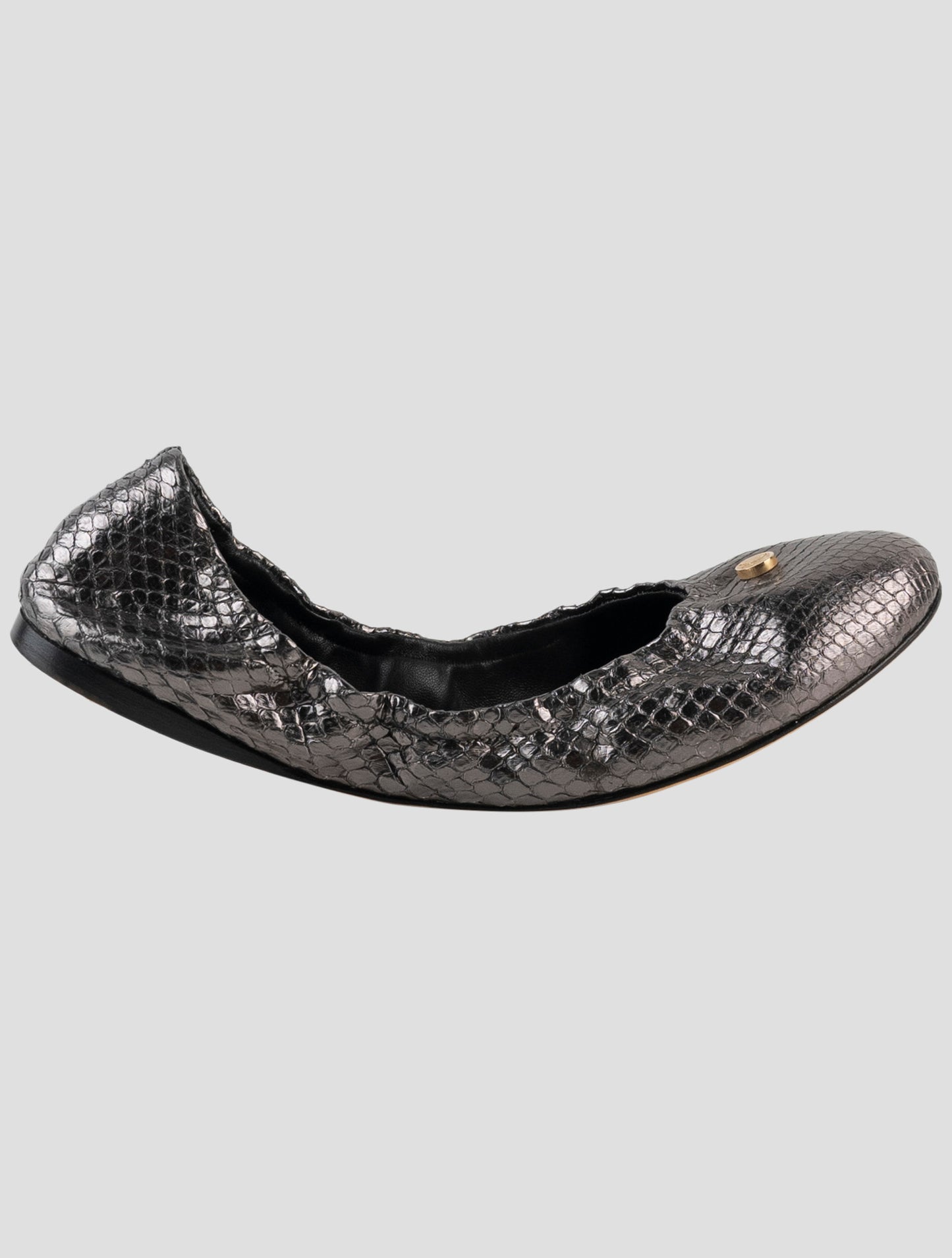Kiton Silver Leather Snake Loafers
