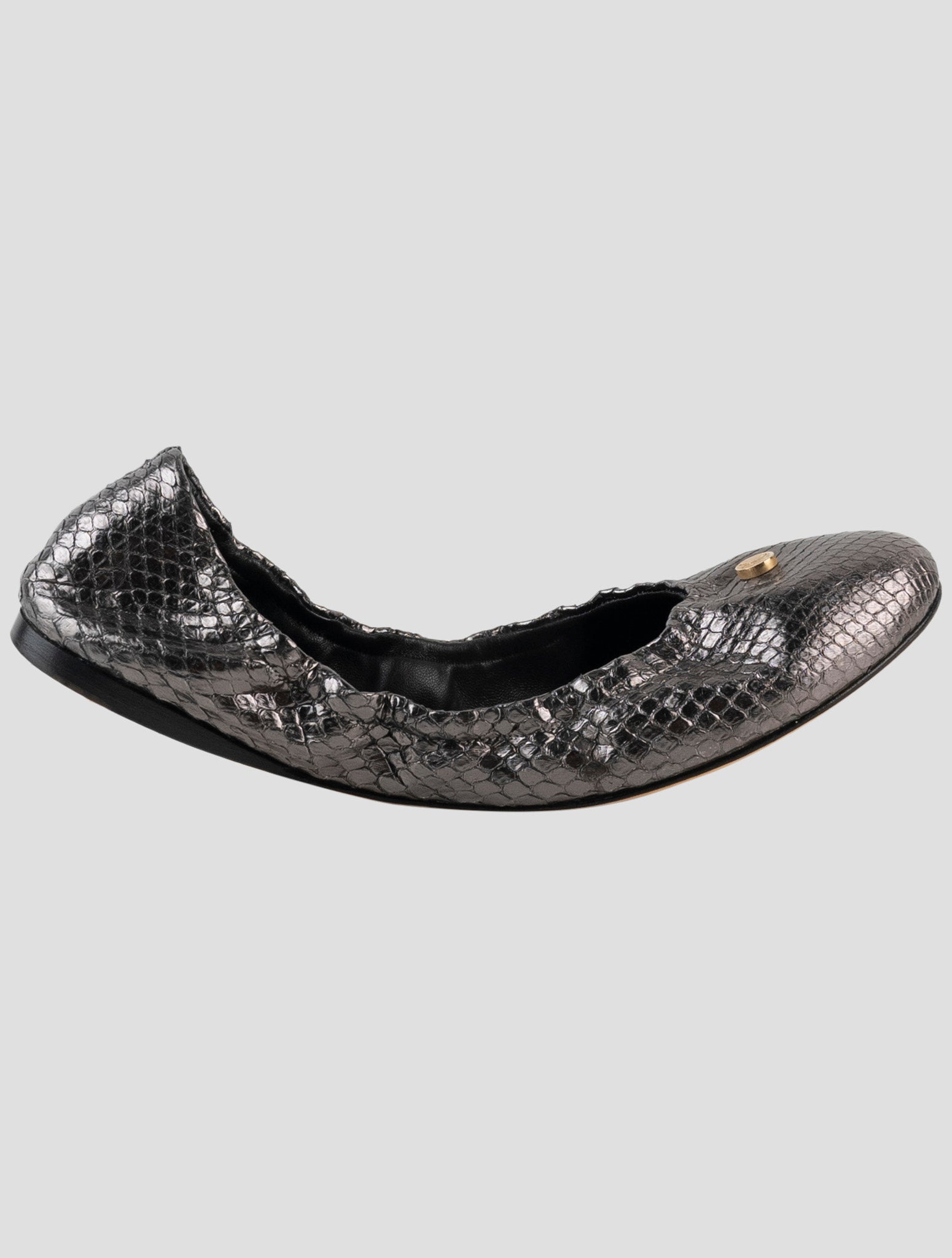 Kiton Silver Leather Snake Loafers