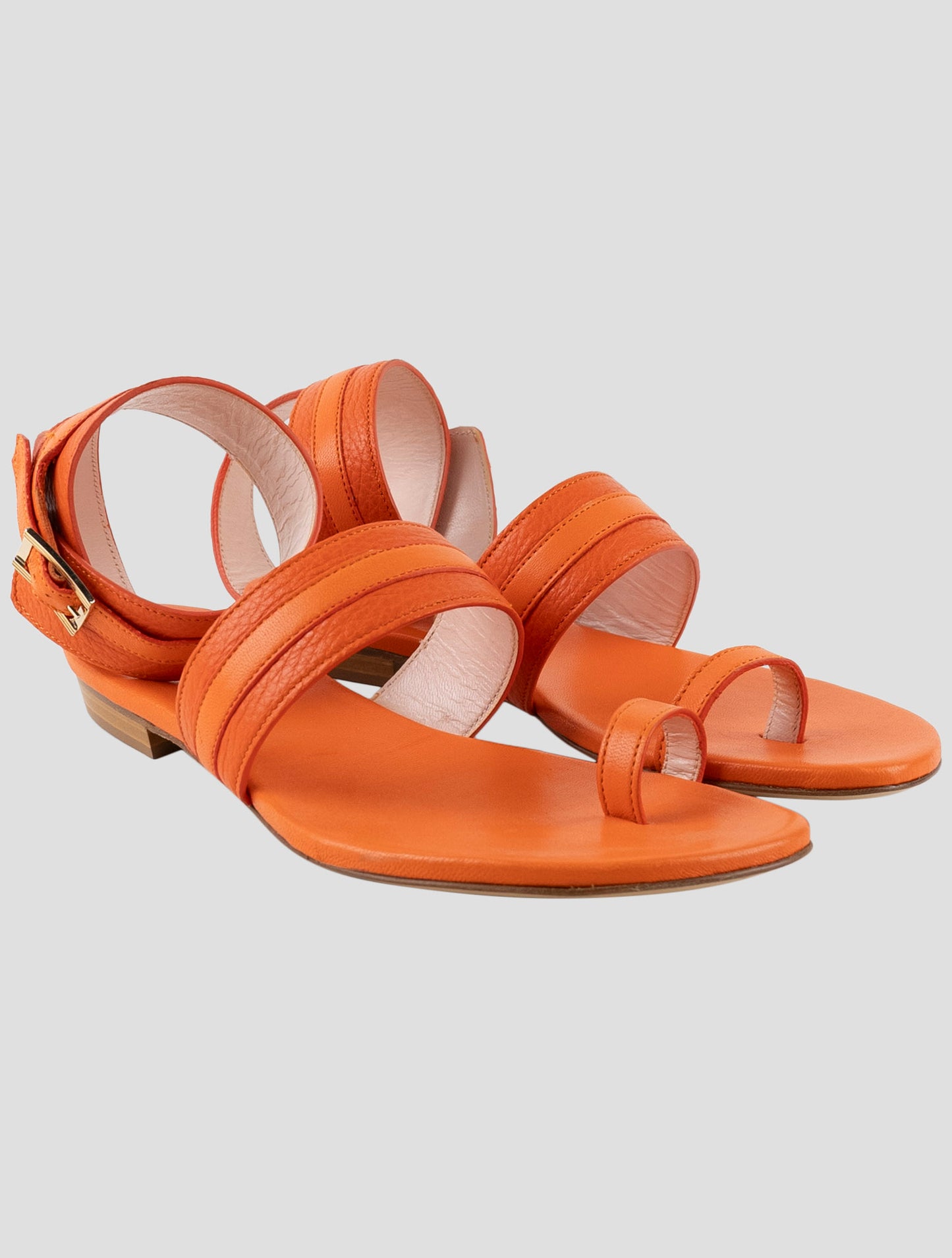 Kiton Orange Leather Slingback