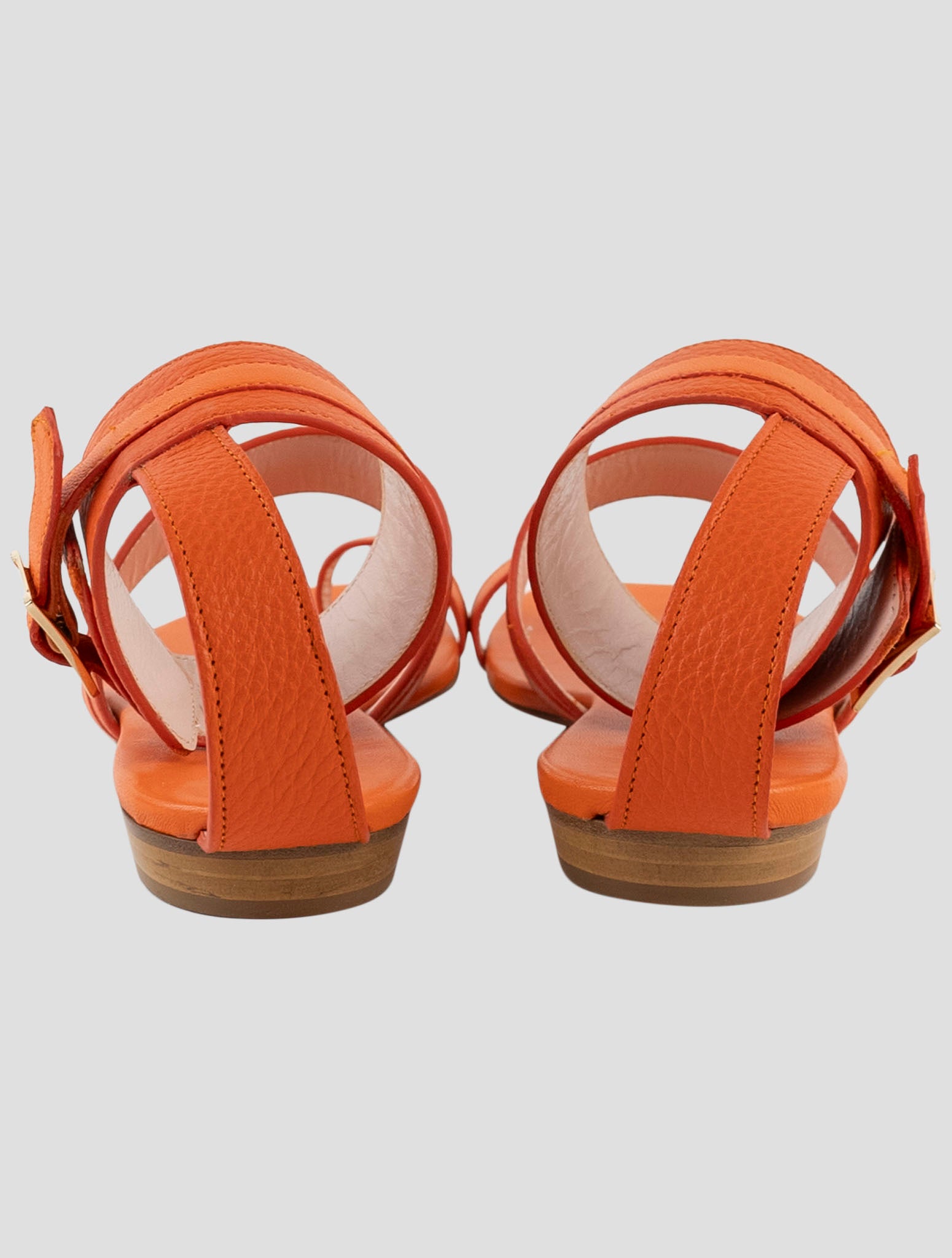 Kiton Orange Leather Slingback