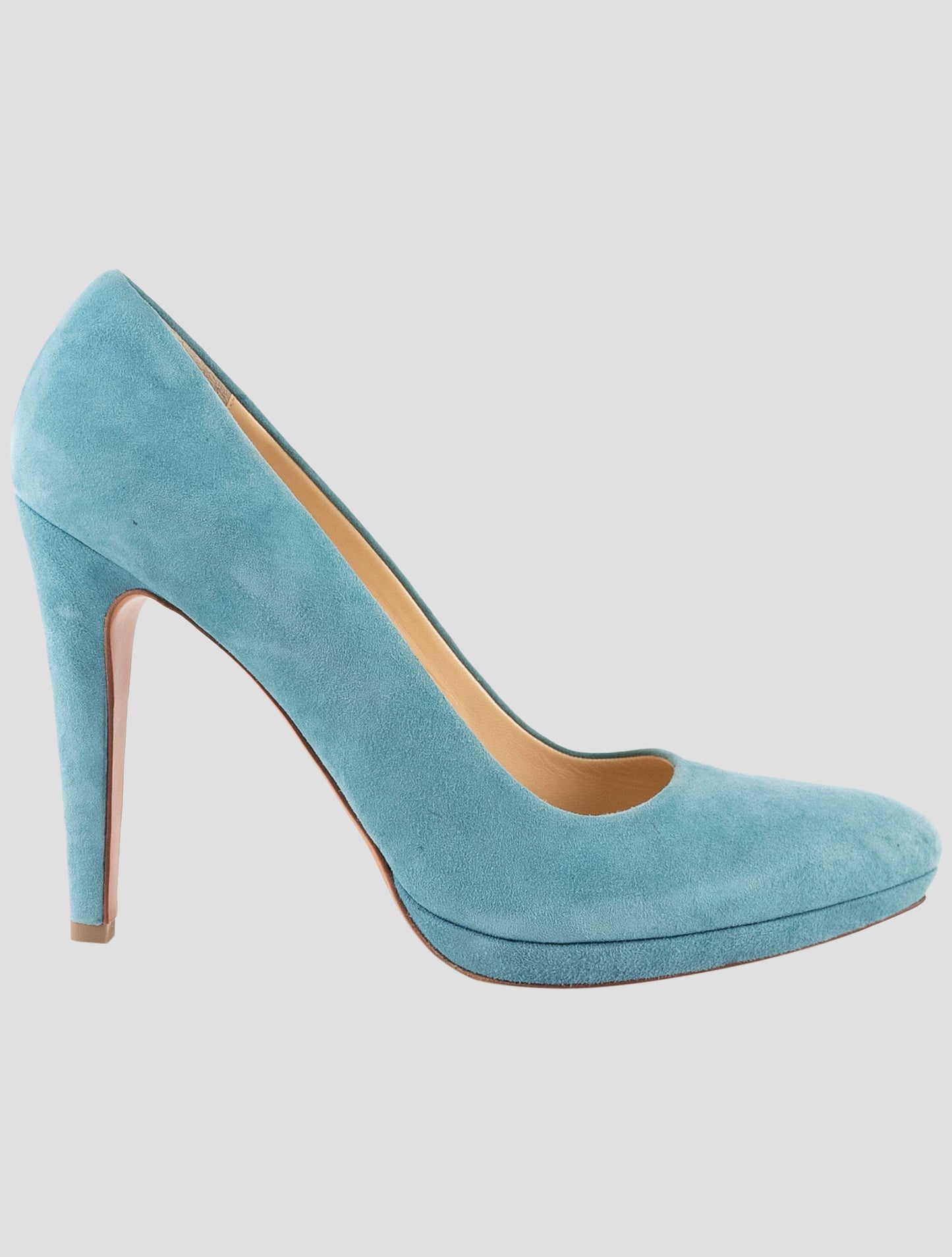 Kiton Light Blue Leather Suede Decollete