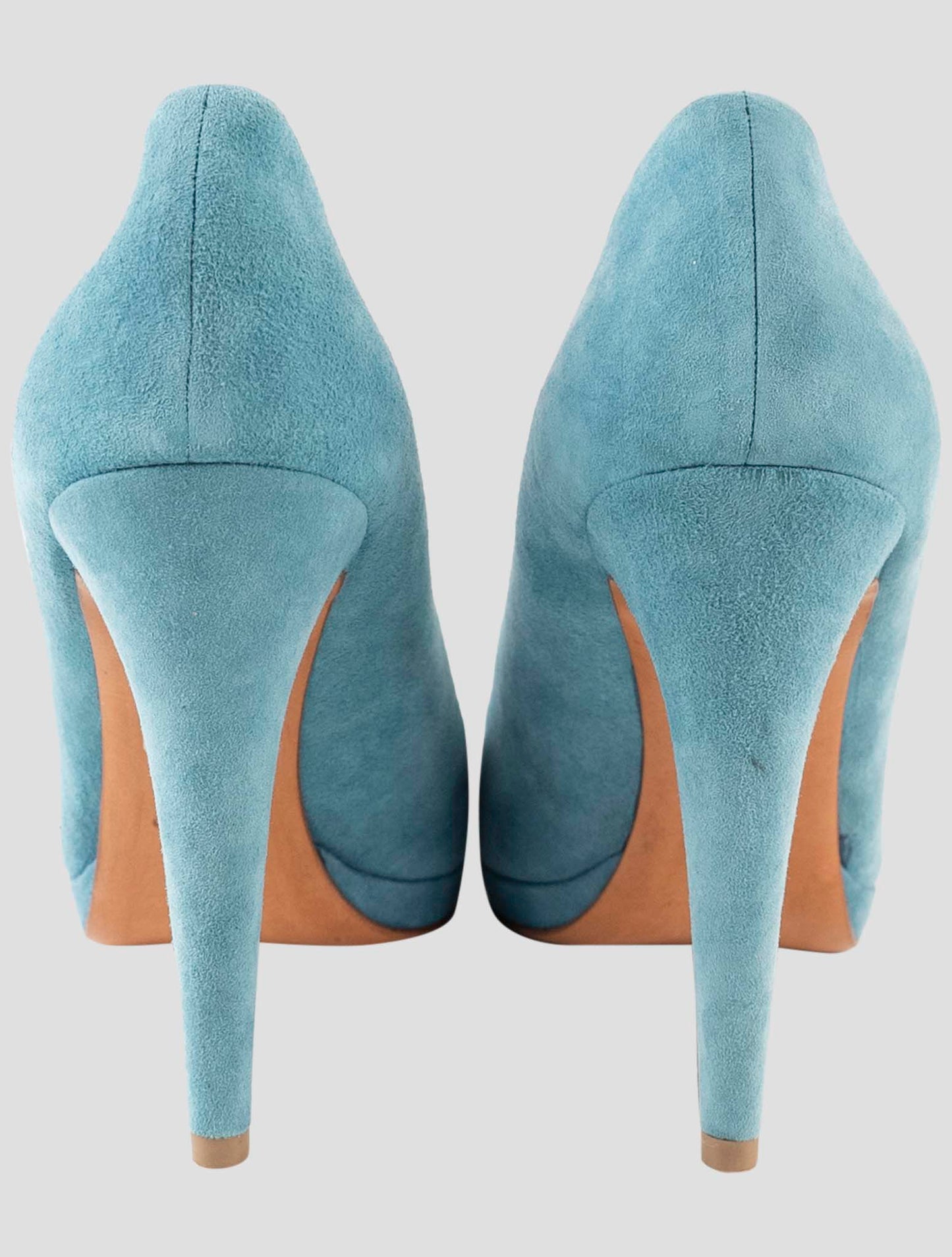 Kiton Light Blue Leather Suede Decollete