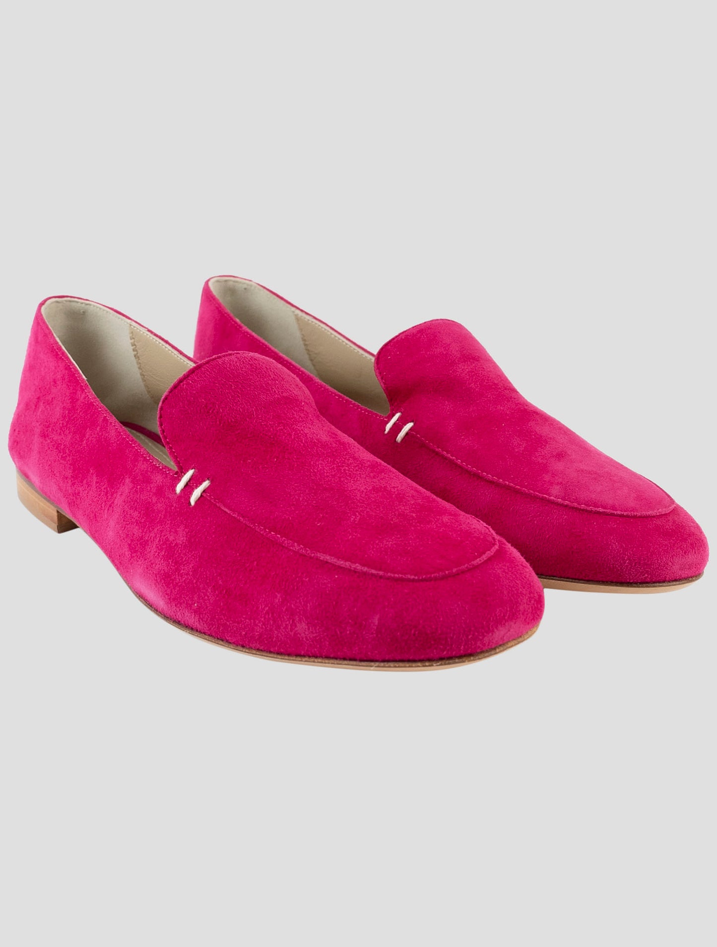 Kiton Fucsia Leather Suede Loafers