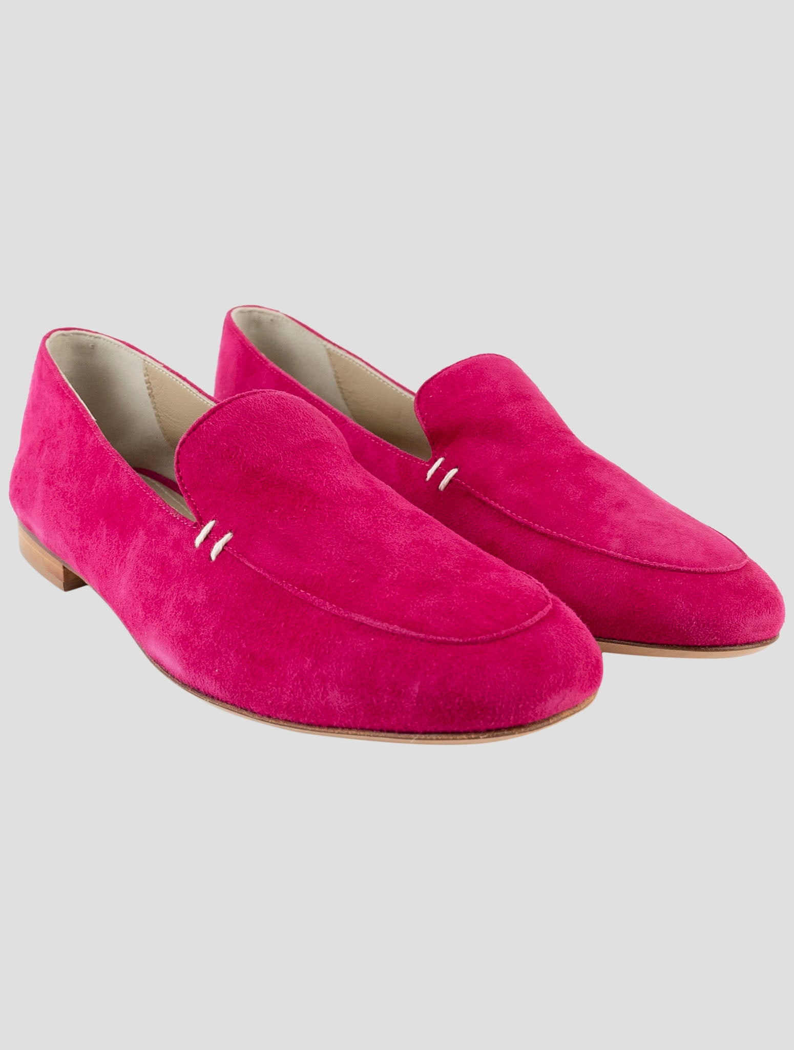 Kiton Fucsia Leather Suede Loafers