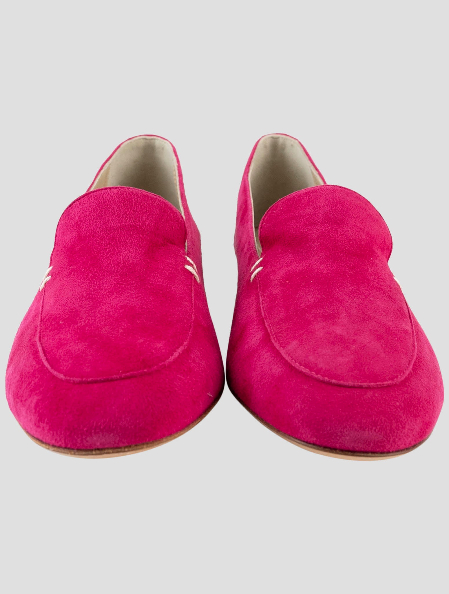 Kiton Fucsia Leather Suede Loafers