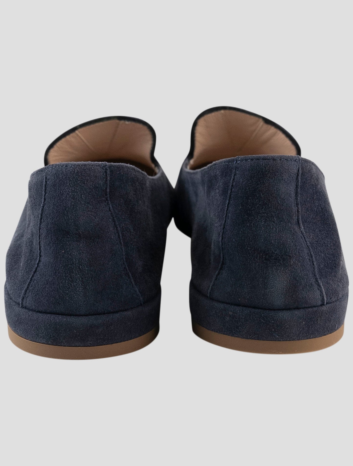 Kiton Blue Leather Suede Loafers