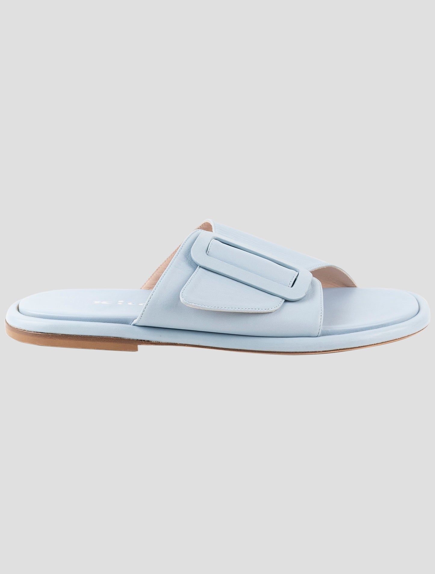 Kiton Light Blue Leather Slippers