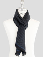Kiton Blue Wool Scarf