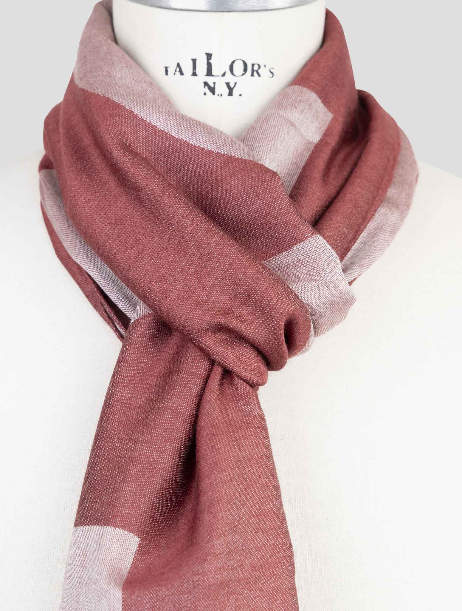Kiton Red Cashmere Silk Scarf