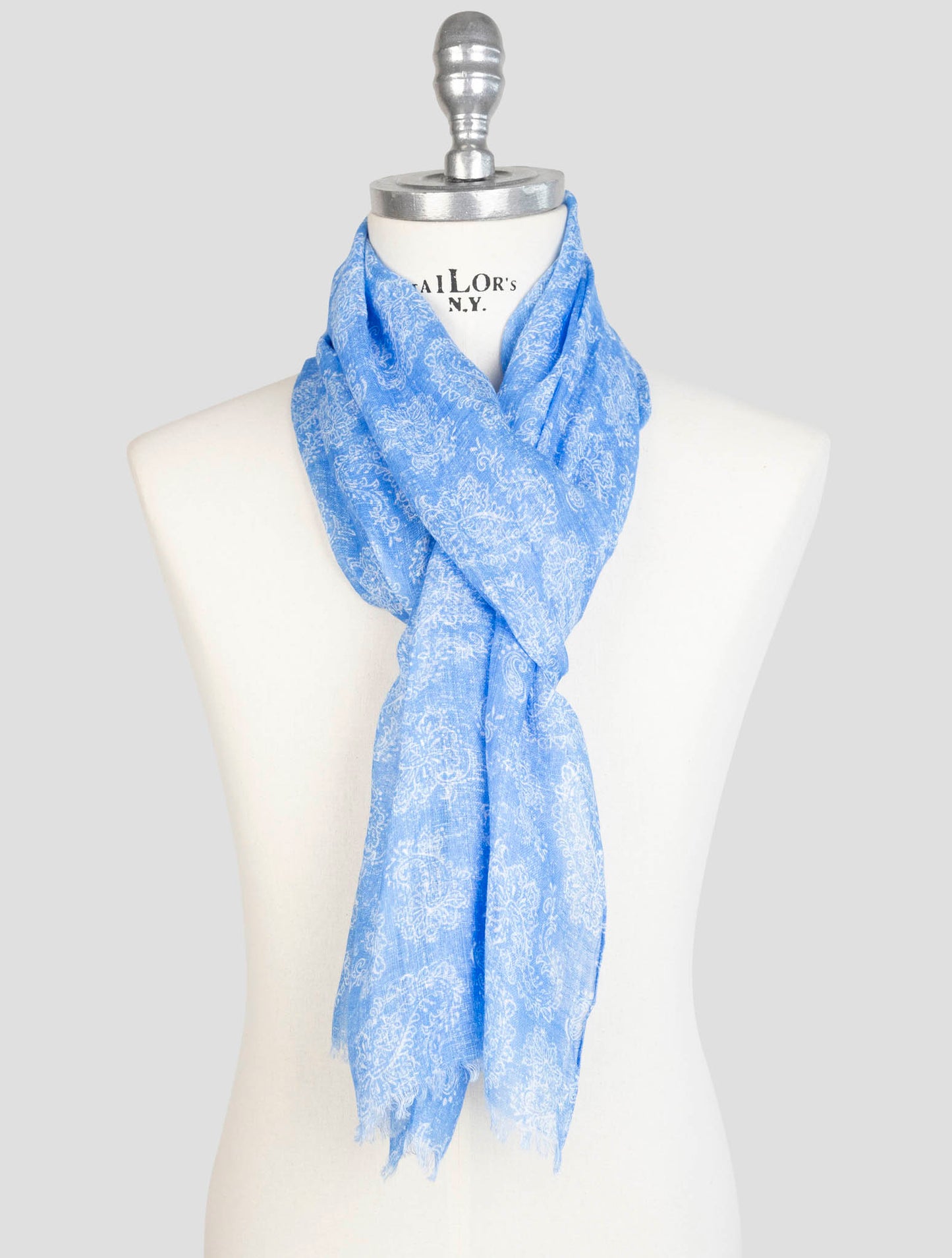 Kiton Light Blue Linen Scarf