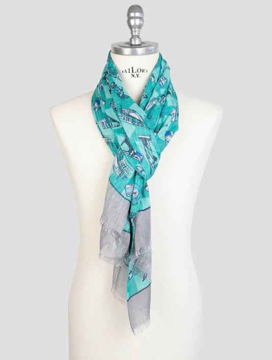 Kiton Multicolor Linen Viscose Scarf