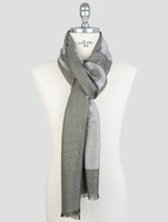 Kiton Gray Green Cashmere Silk Scarf