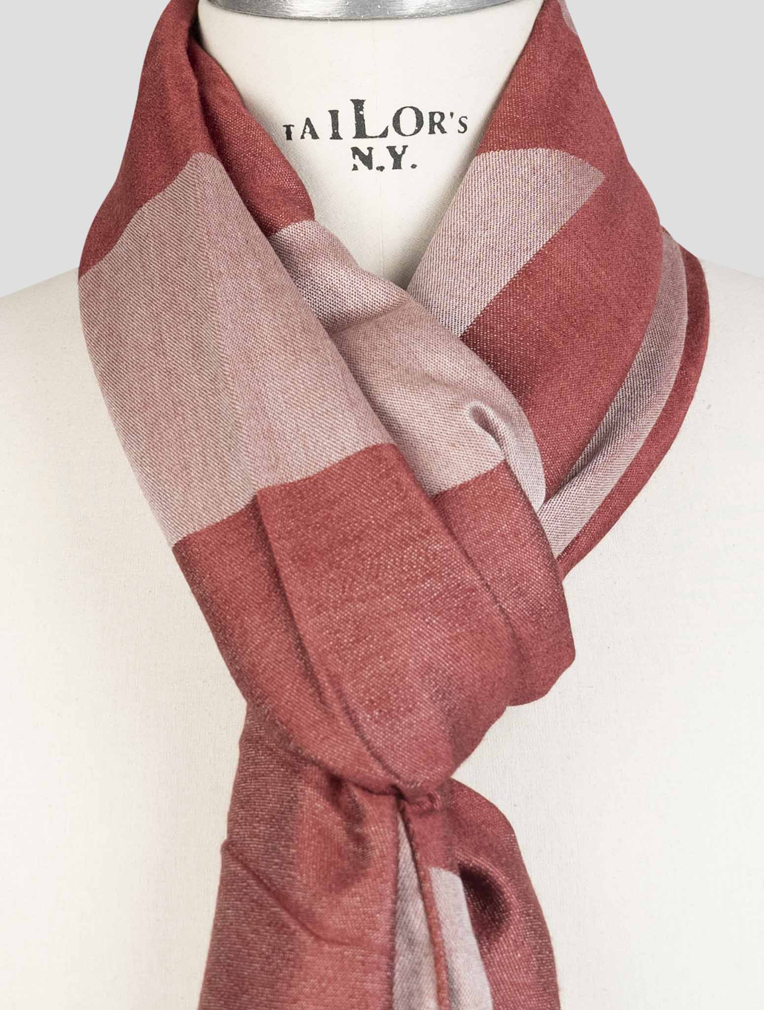 Kiton Red Cashmere Silk Scarf