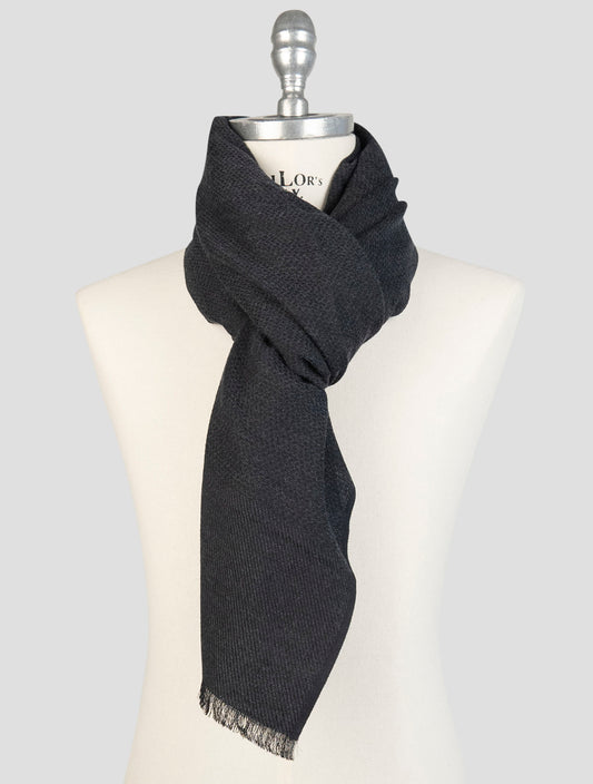 Kiton Blue Cashmere Silk Scarf