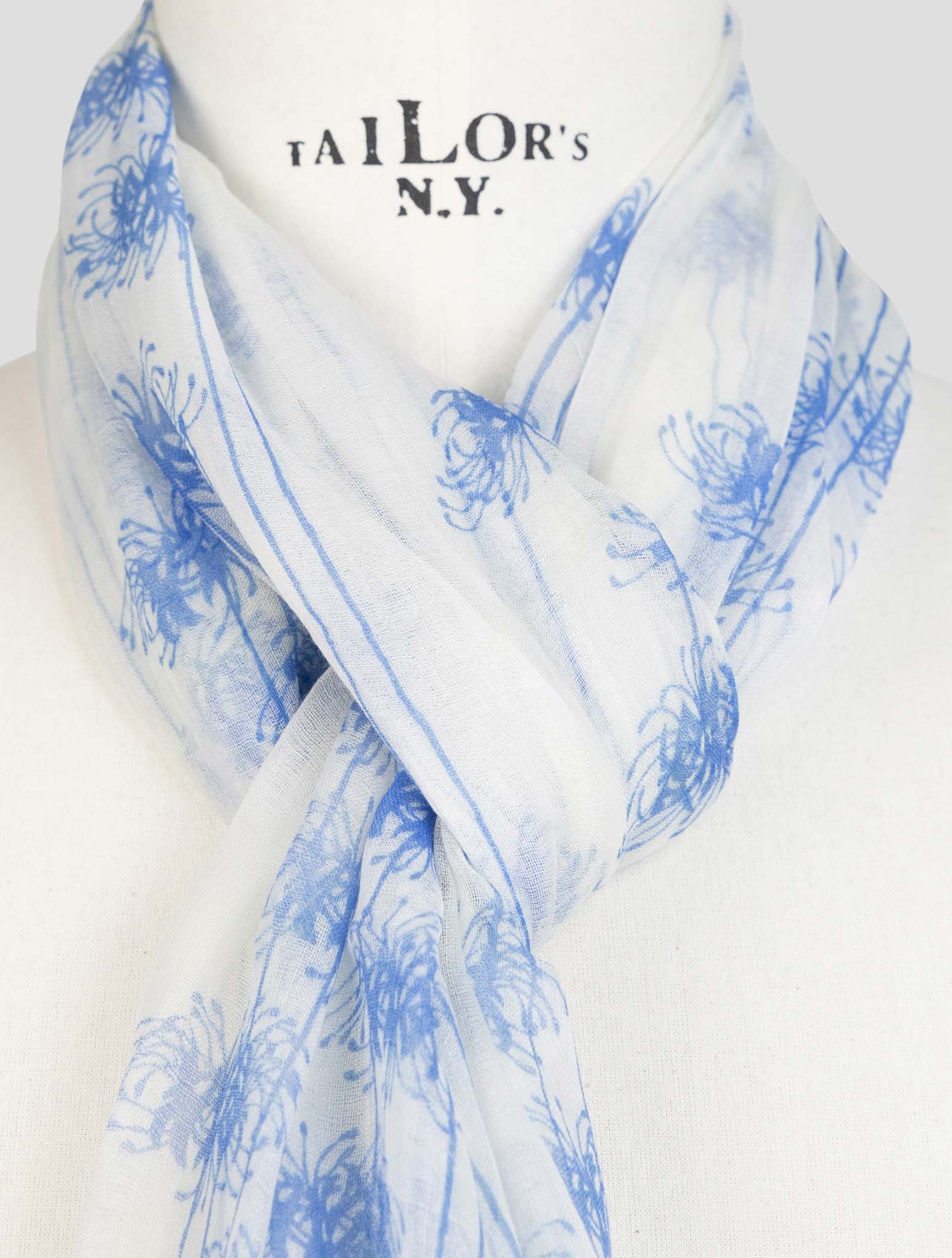 Kiton Blue Cashmere Scarf