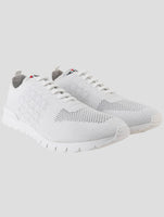 Kiton White Cotton Ea Sneakers