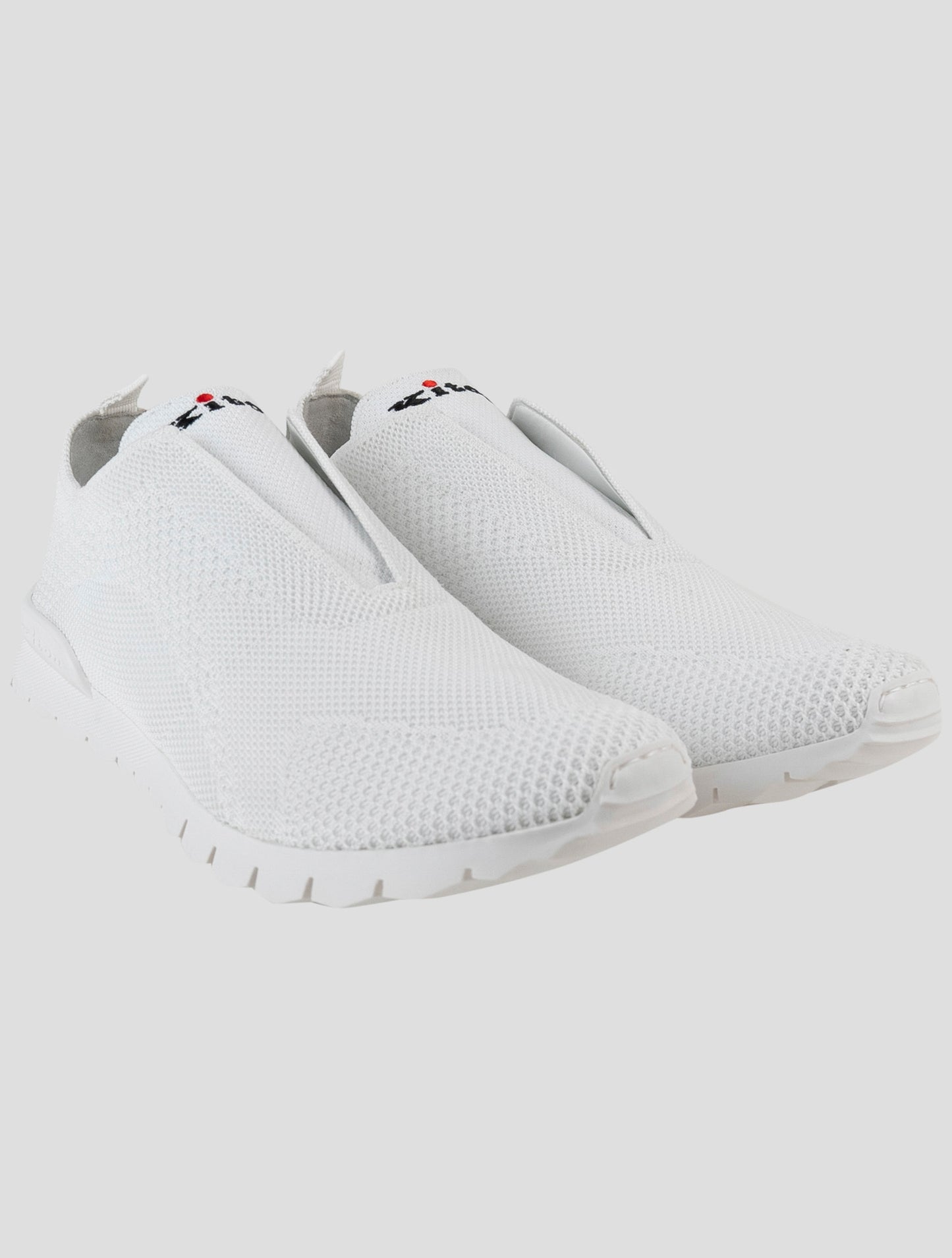Kiton White Cotton Ea Sneakers
