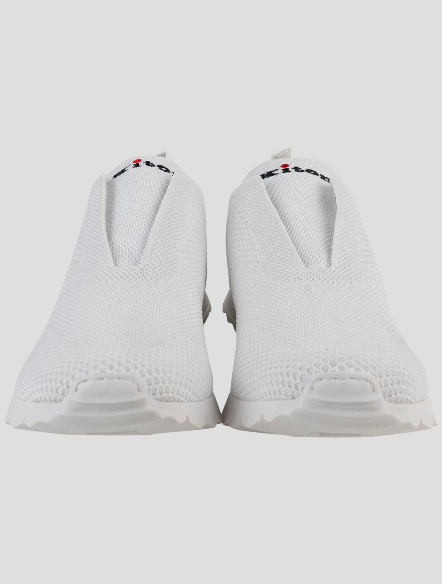 Kiton White Cotton Ea Sneakers