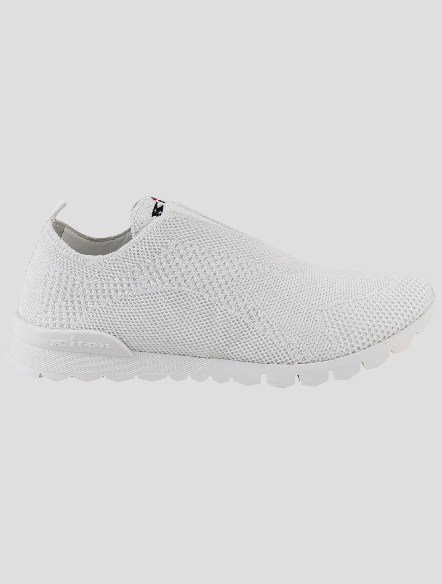 Kiton White Cotton Ea Sneakers