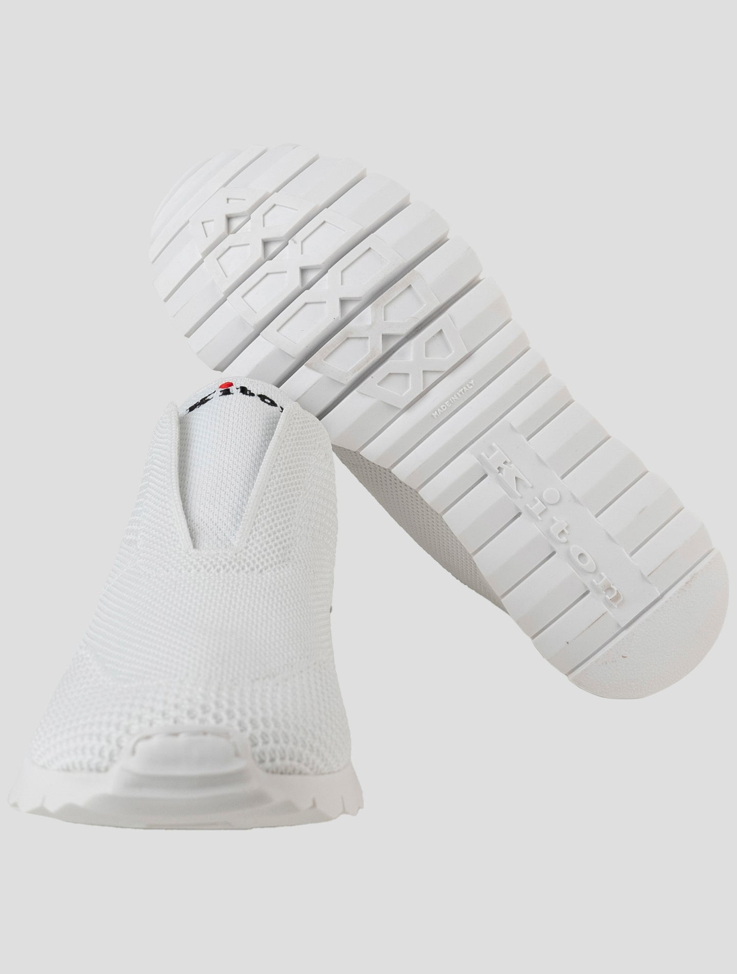 Kiton White Cotton Ea Sneakers