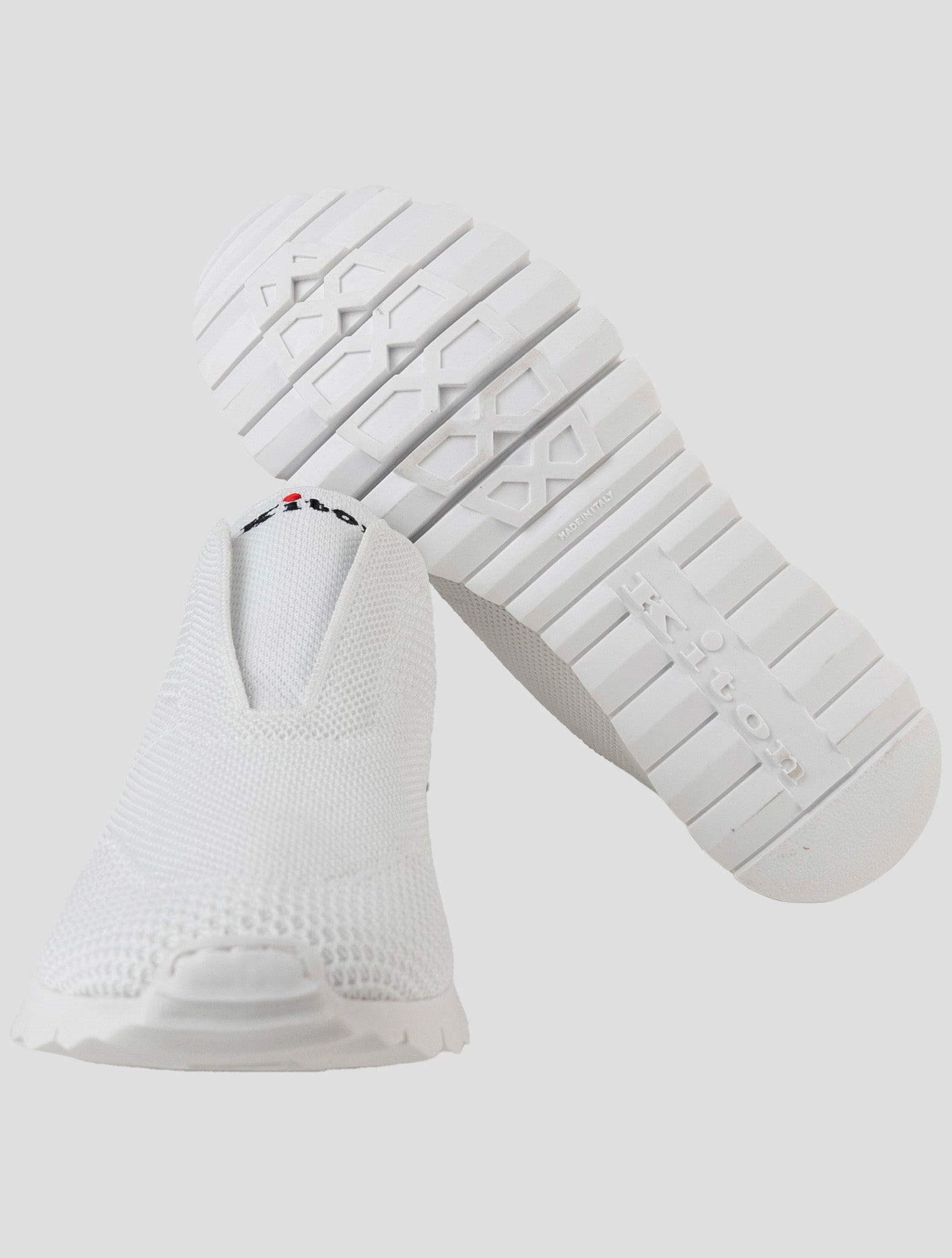 Kiton White Cotton Ea Sneakers