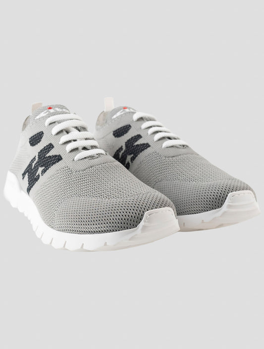 Kiton Gray Cotton Ea Sneakers